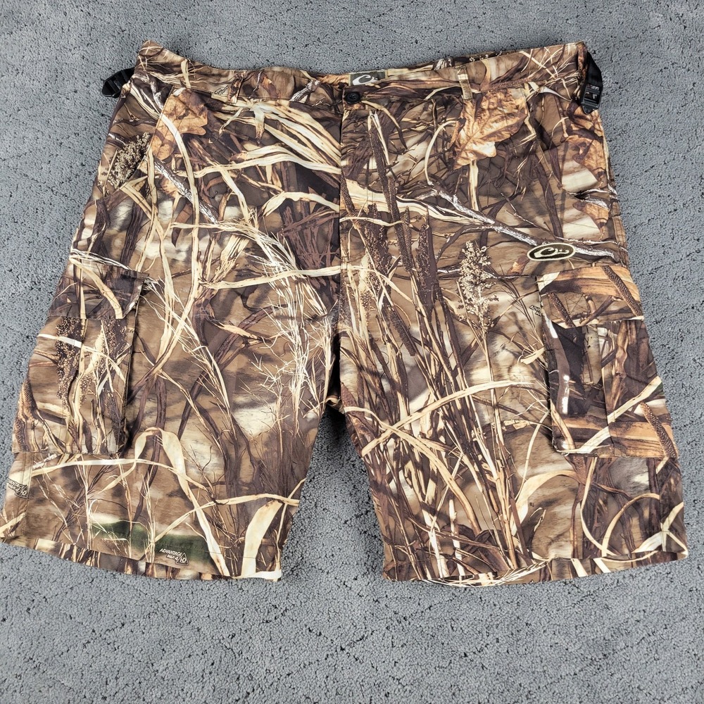Drake Waterfowl Systems Cargo Shorts Mens XL Camo Advantage Max-4 Hunting